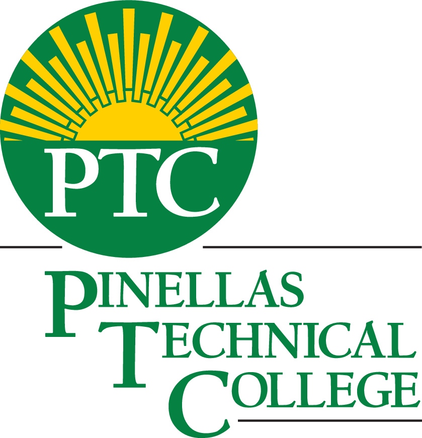 Pinellas Technical College (PTC) logo &mdash; green circular emblem with sunrise motif above a P T C monogram.